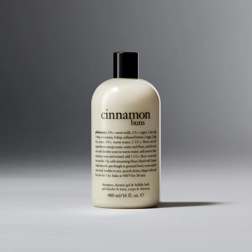 cinnamon buns shampoo, shower gel & bubble bath – philosophy®