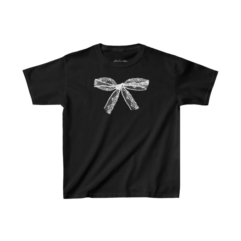 Tied in Lace Black Baby Tee