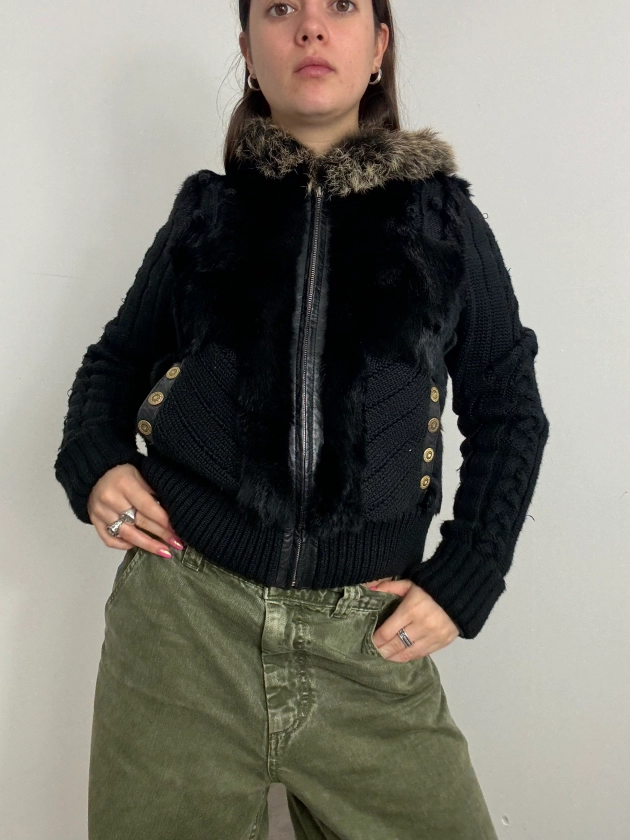 Y2K Fur Knit Jacket