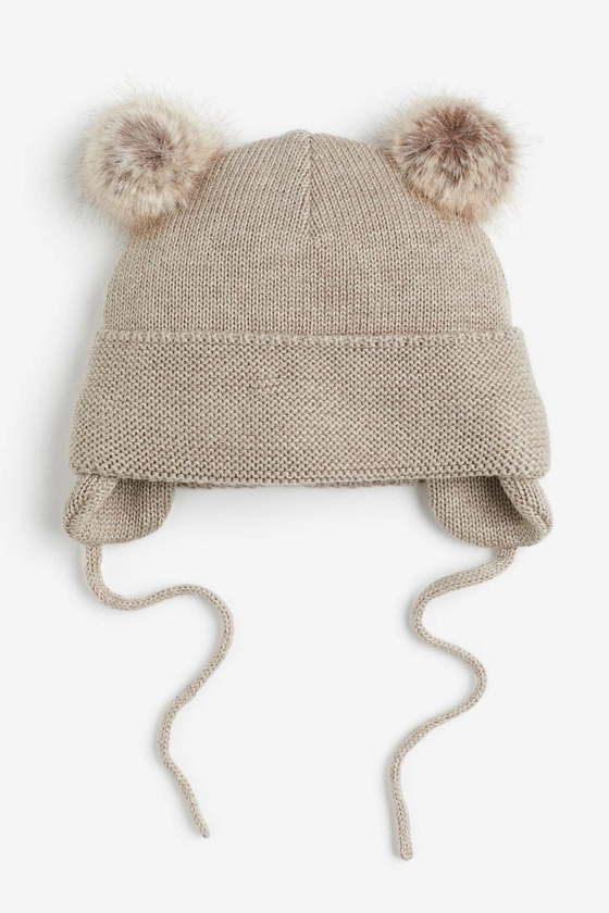 Bonnet doublé polaire avec rabats d’oreilles - Taupe - ENFANT | H&M FR