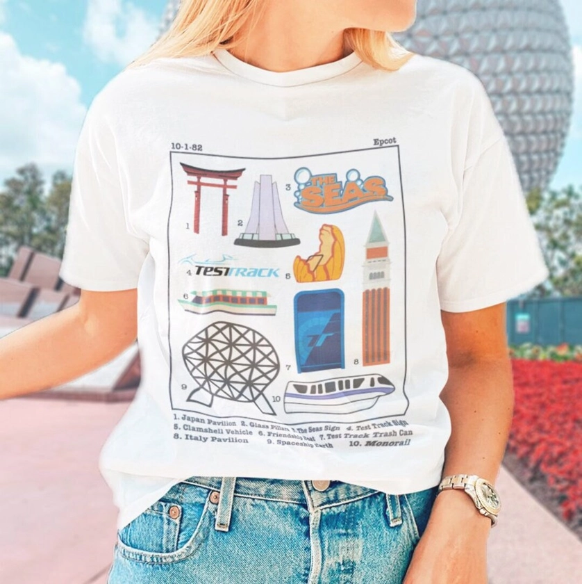 Epcot Icons of the Park T-shirt - Etsy