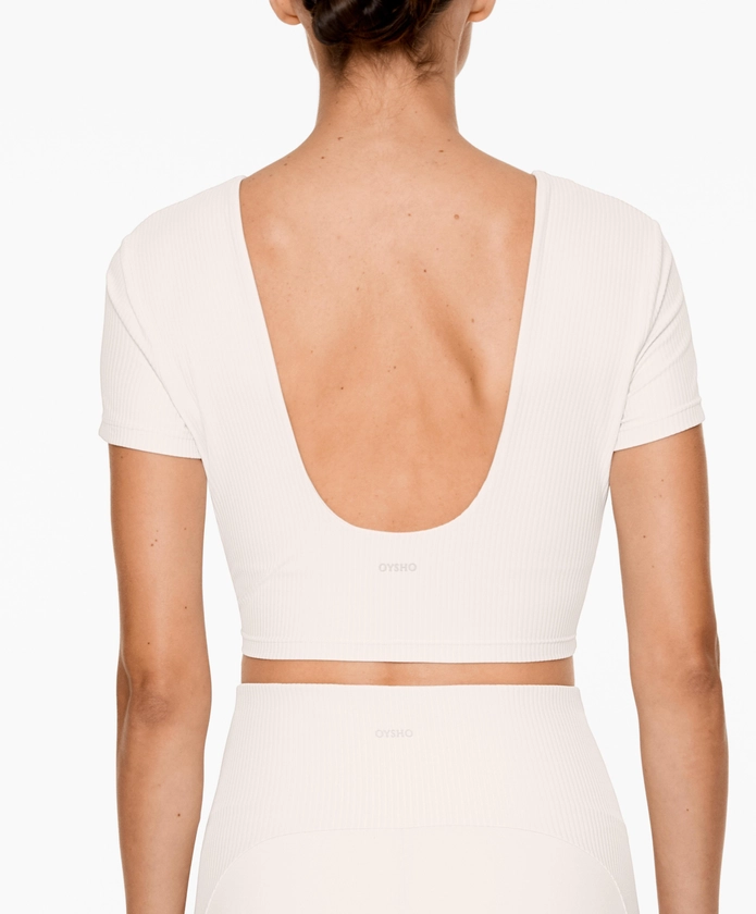 T-shirt crop à manches courtes comfortlux rib