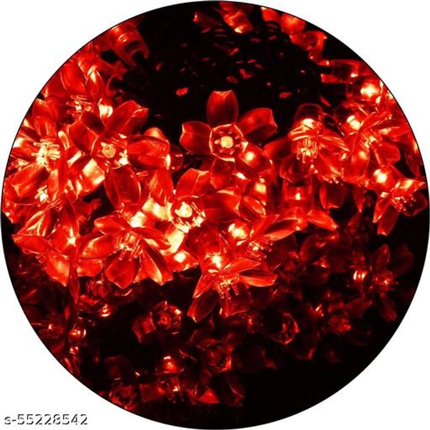 Meneon 20 LED Blossom Flower String Light Red