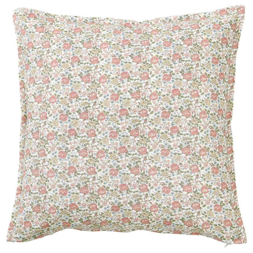 NATTFLYN housse de coussin, motif floral/rose foncé, 50x50 cm - IKEA