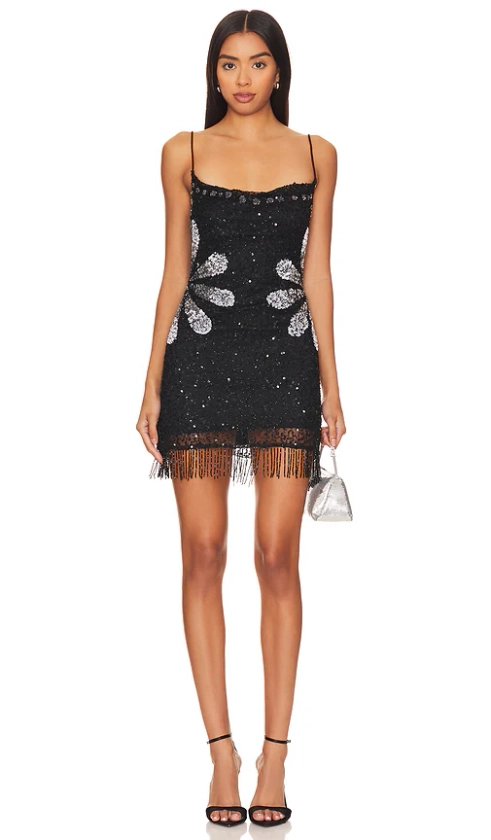 Tularosa Bellini Sequin Dress in Black Burst | REVOLVE