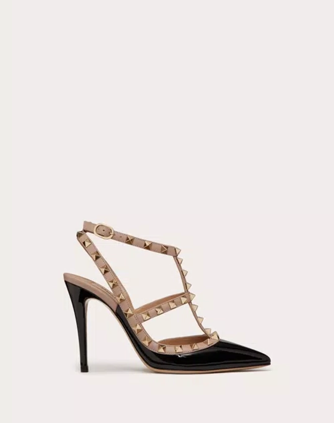 LACK-PUMPS ROCKSTUD MIT RIEMCHEN 100 MM