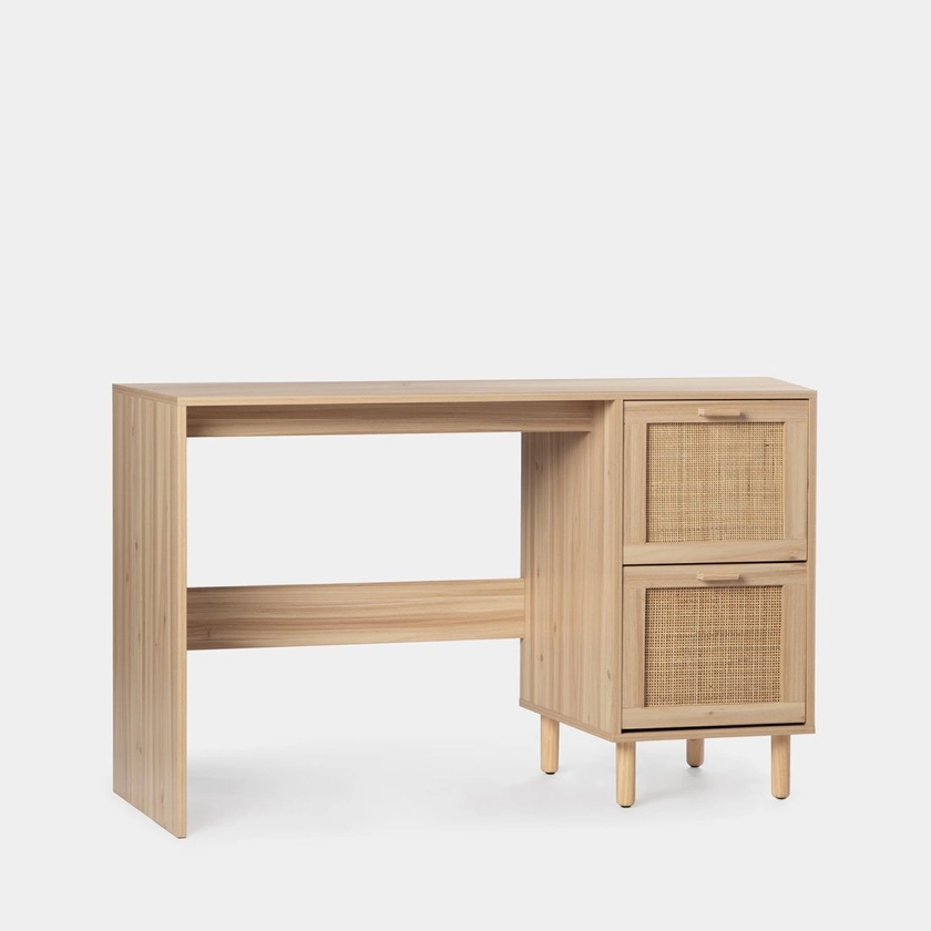 Bureau avec tiroir en rotin naturel Rodec | Klast Home