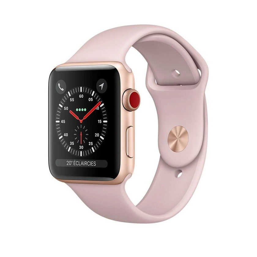 Apple Watch (Series 3) 2017 GPS 38 mm - Aluminium Rose - Bracelet sport Rose
