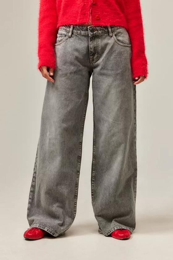 Motel Washed Denim Low-Rise Roomy Jeans