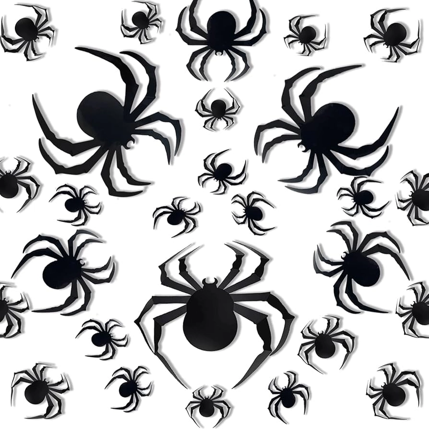 Amazon.com: 60PCS Halloween Spider Wall Decor, Halloween Big 3D Spider Stickers for Halloween Home Decorations, Realistic Black Spider Decal for Halloween Eve Party Decor Indoor Room Window : Tools & Home Improvement