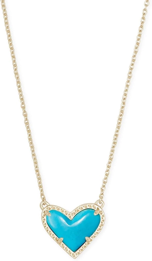 Kendra Scott Ari Heart Adjustable Length Pendant Necklace for Women, Fashion Jewelry