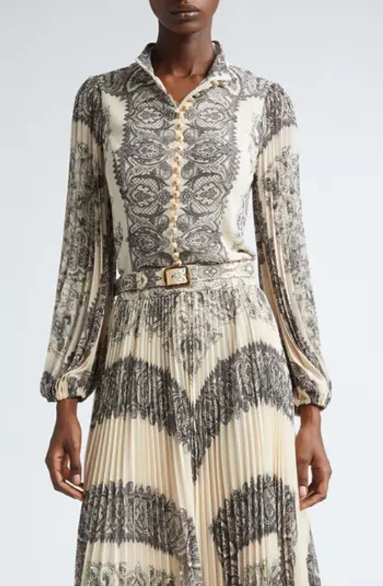 Zimmermann Sunray Pleated Button-Up Shirt | Nordstrom