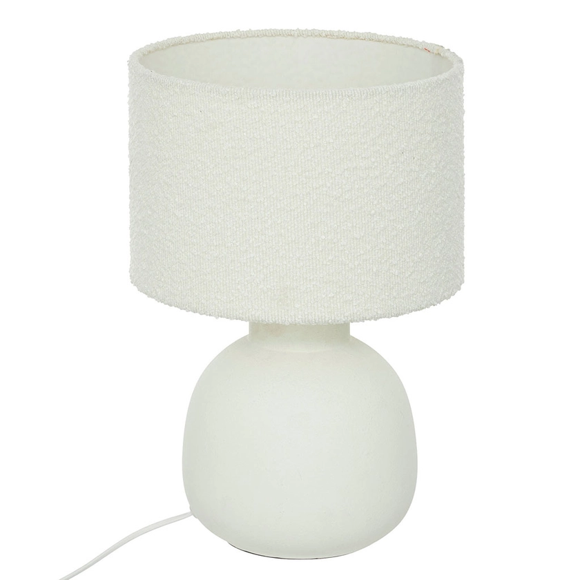 Lampe à poser LALI tissu blanc H 43cm - Centrakor