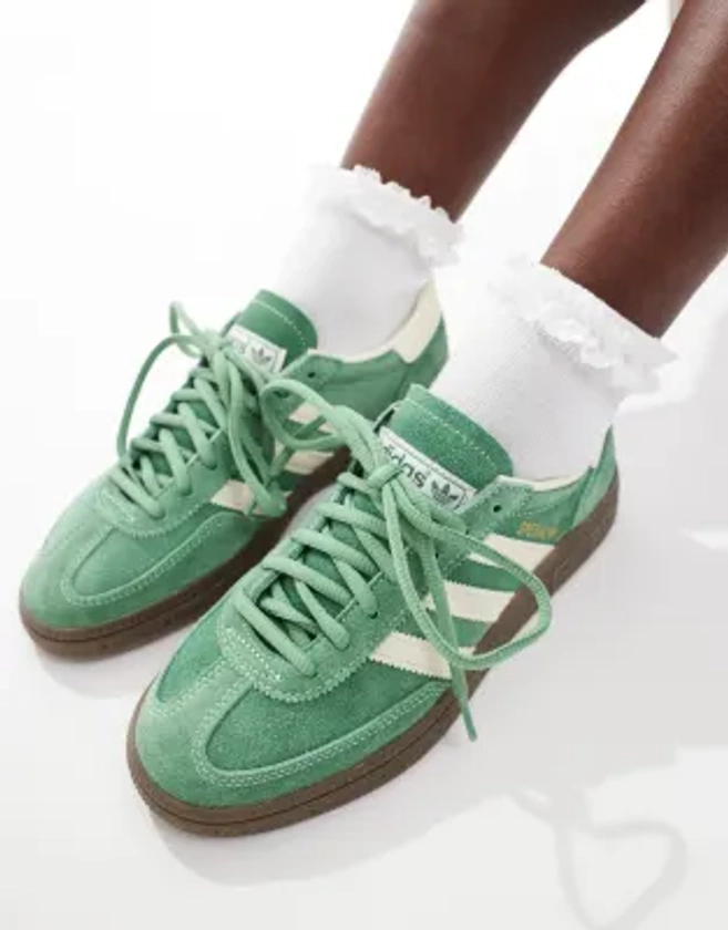 adidas Originals - Handball Spezial - Sneakers met rubberen zool in groen en wit