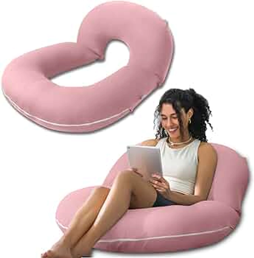 INSEN Reading Pillow, Back Pillow for Sitting in Bed for Reading, Nurse & Relax, Reading Pillow for Adults, Moms & Kids, Sit Up Pillow for Bed