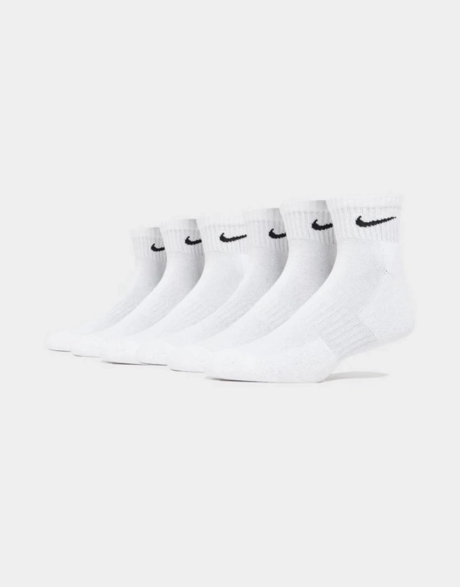 White Nike 6-Pack Everyday Cushioned Ankle Socks | JD Sports UK 