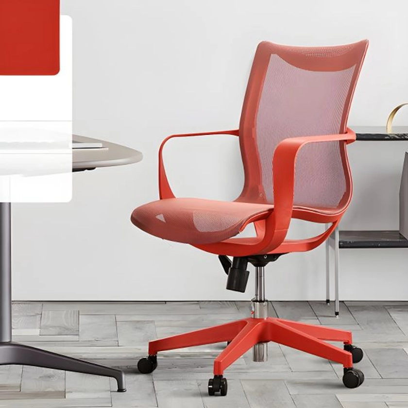 22" Wide Contemporary Office Chair Breathable AirGrid Desk Chair - Red 1 Piece Office Chairs