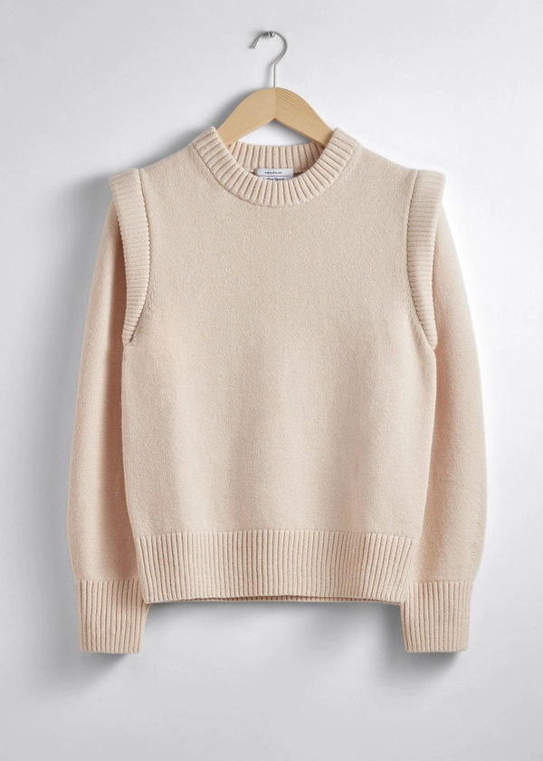 Pull en laine mérinos à épaules longues - Beige - Sweaters - & Other Stories FR