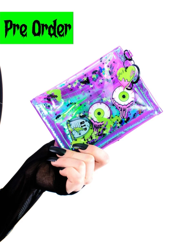 Liquid Glitter Mini Wallet - Monster Mash - PRE ORDER