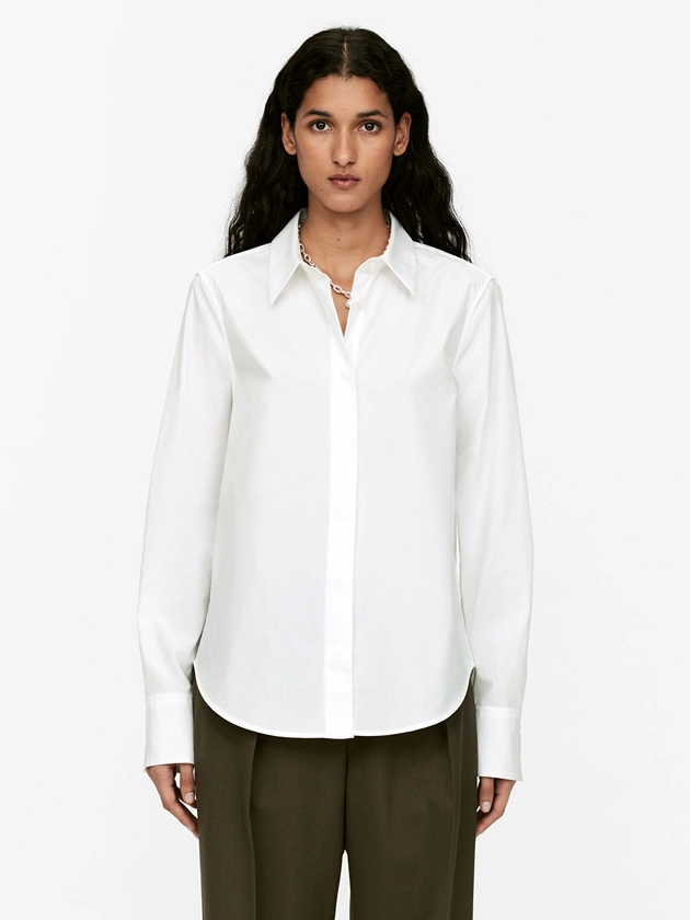 Chemise en popeline de coupe standard - Blanc - Shirts - ARKET FR