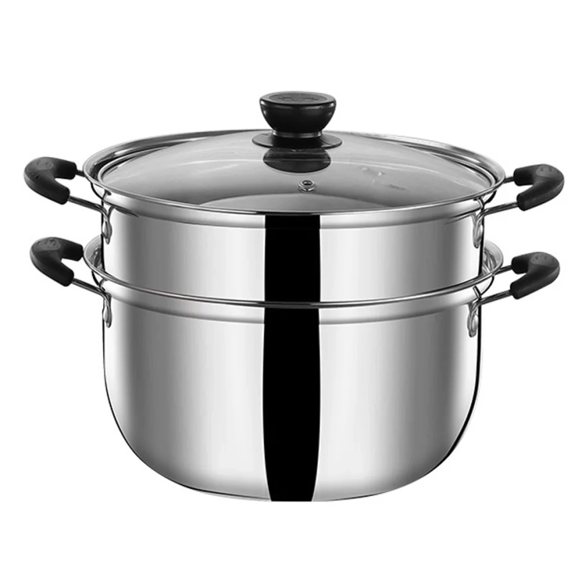 Nuolux Pot Steamer Cooking Steamcookware Steamers Cooker Stock Set Pan Vegetable Steel Stainlesssoup Layer 2 Saucepan