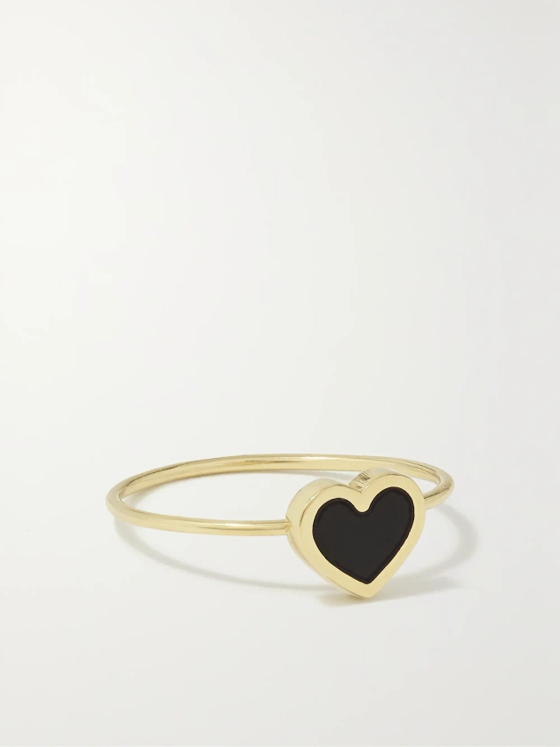 JENNIFER MEYER Extra Small Heart 18-karat gold onyx ring | NET-A-PORTER