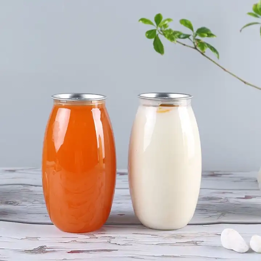 Empty 500ml Unique Shape Oval Plastic PET Milk Tea Can Bottle For Drink | Alibaba.com