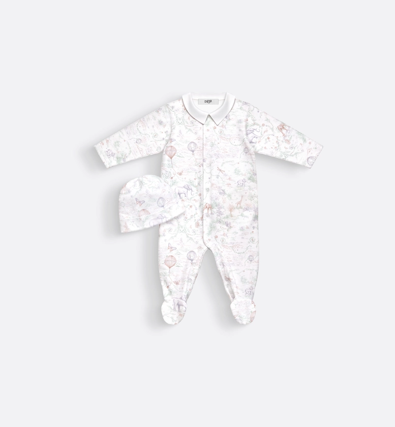 Newborn Gift Set Ivory Toile de Jouy Pastel Cotton Jersey | DIOR