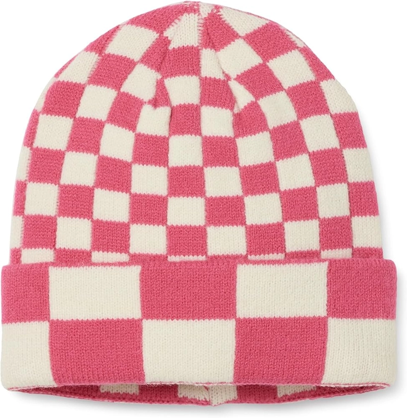 Amazon.com: The Drop Women's Karina Multi Checkered Beanie, Hot Pink/Whisper White, One Size : Clothing, Shoes & Jewelry