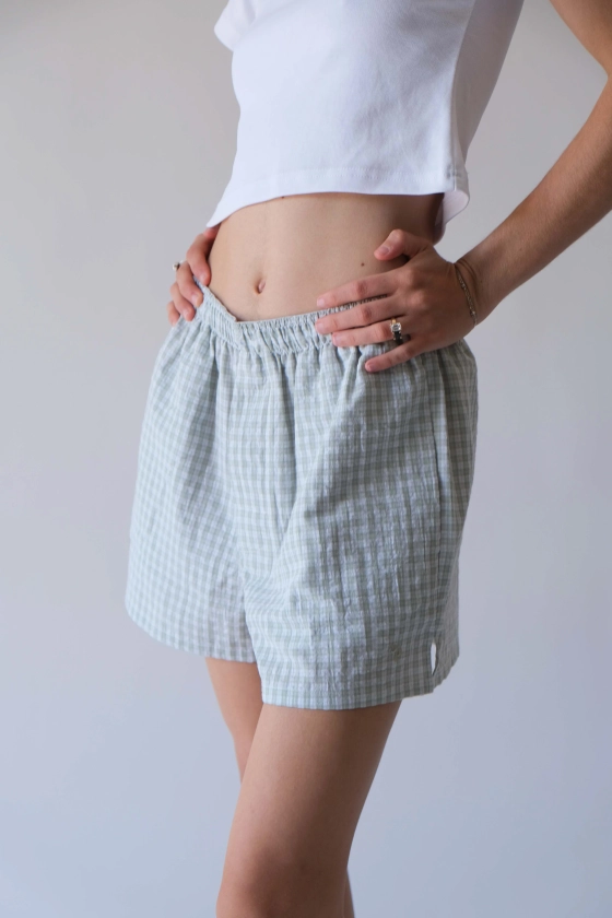 SP Boxer Short in Green Gingham