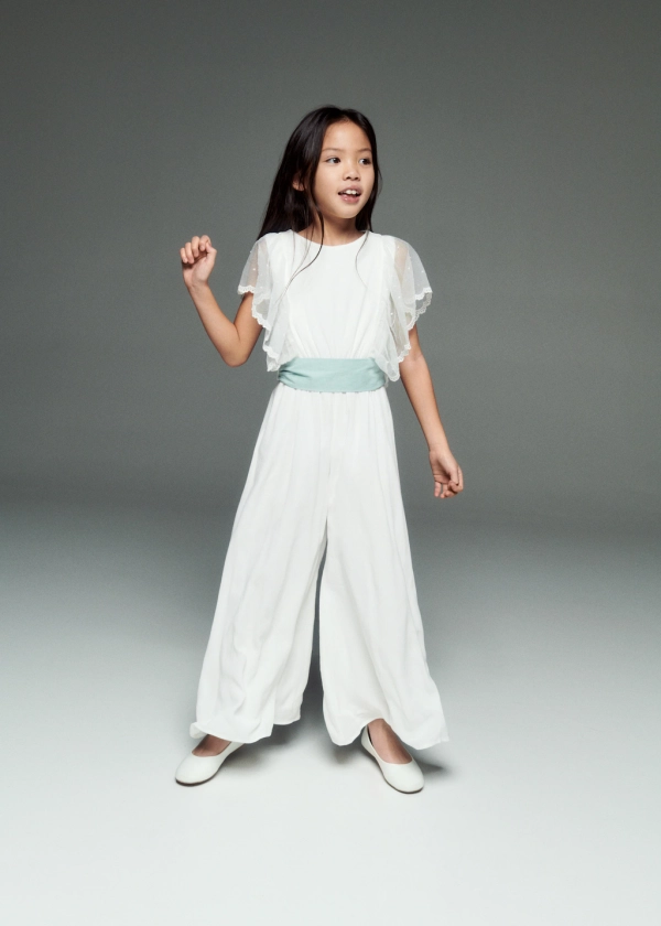 Bow long jumpsuit - Kids | MANGO USA