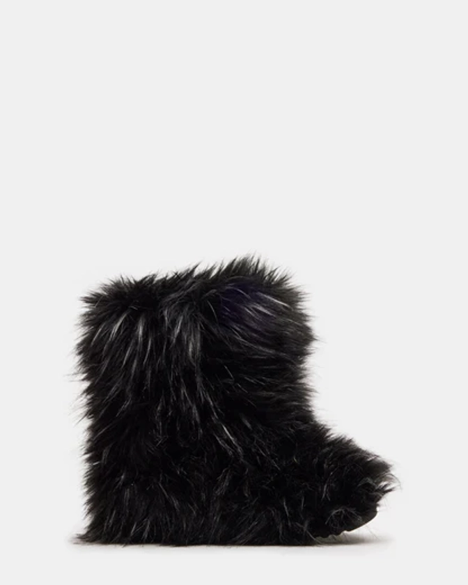 BEASTIE Black Faux Fur Bootie | Women's Booties