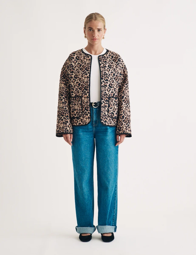 Leopard Print Quilted Jacket