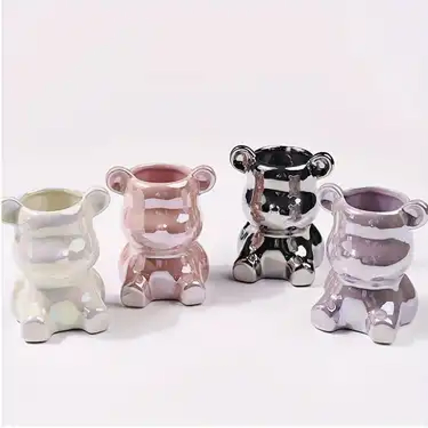 Nail Pen Box Cartoon Bear Nail Art Pen Brush Storage Box Pen - Temu