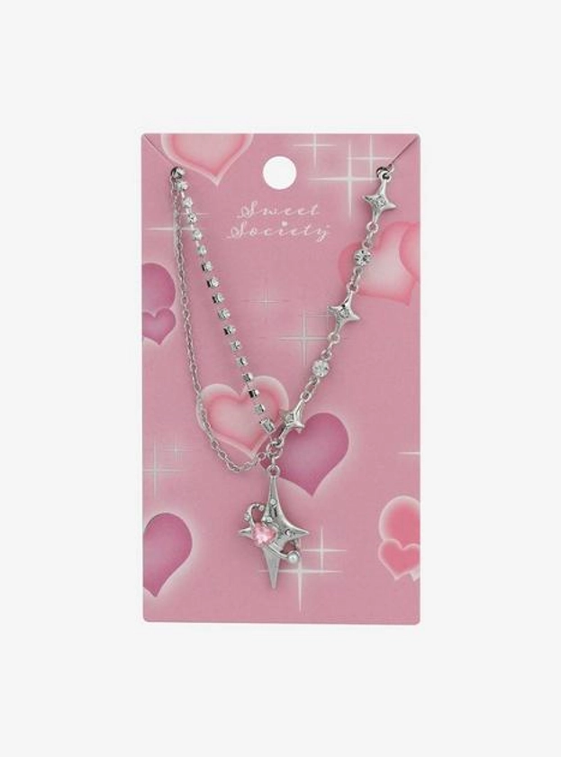 Sweet Society Star Rhinestone Chain Necklace | Hot Topic