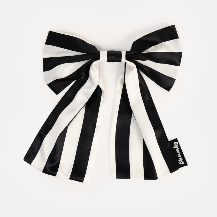 Silk Bow Barrette in Stripes