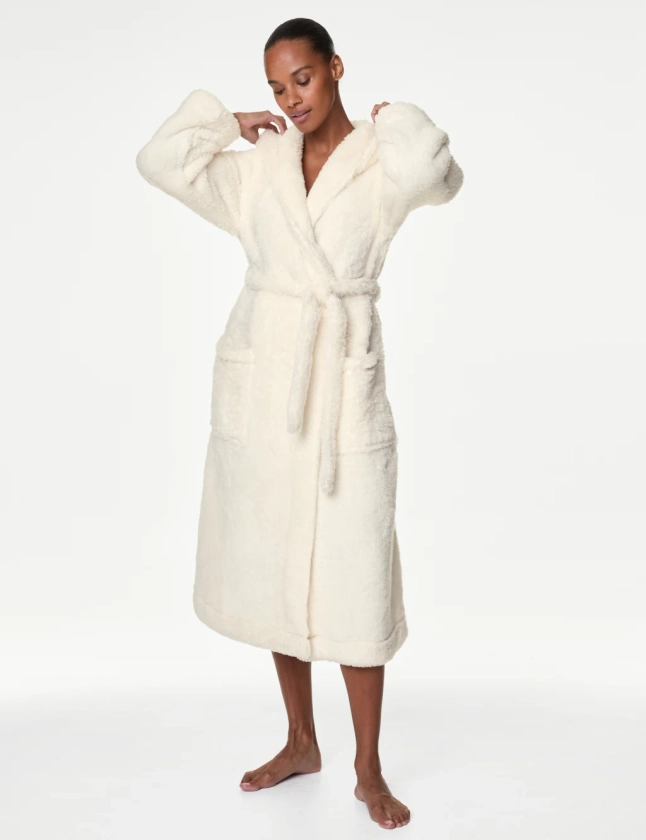 Fleece Hooded Dressing Gown | M&S Collection | M&S