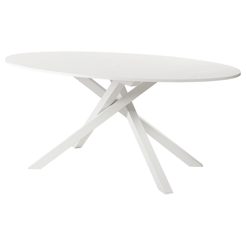 MARIEDAMM Table - blanc/motif pierre blanc 180x100 cm