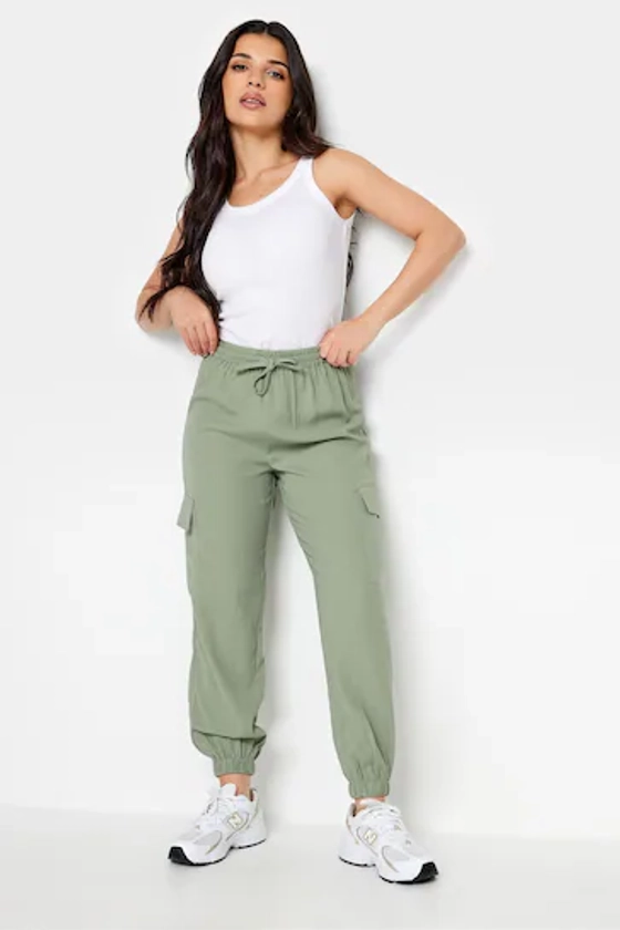 Buy PixieGirl Petite Sage Green Cuffed Cargo Trousers from the Next UK online shop