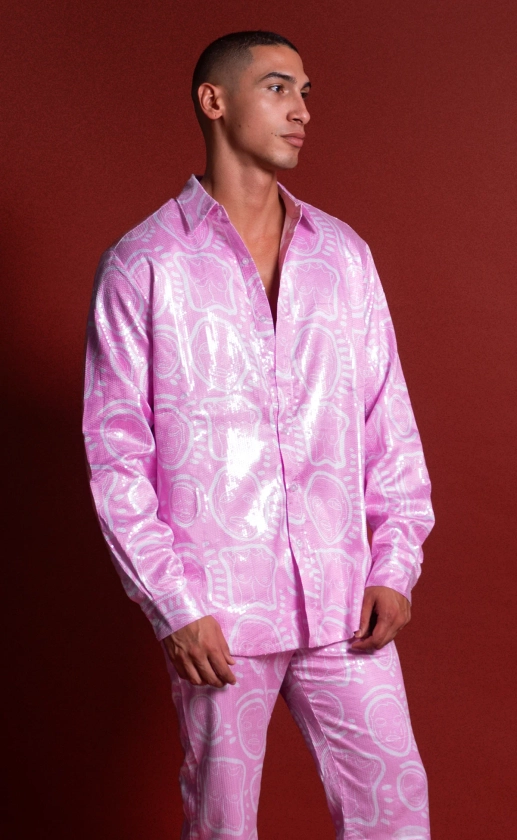 'Delilah' Pink Sequin Shirt