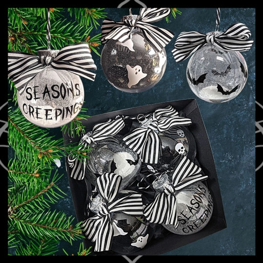 Gothic Glitter Baubles | Afterlife Crypt