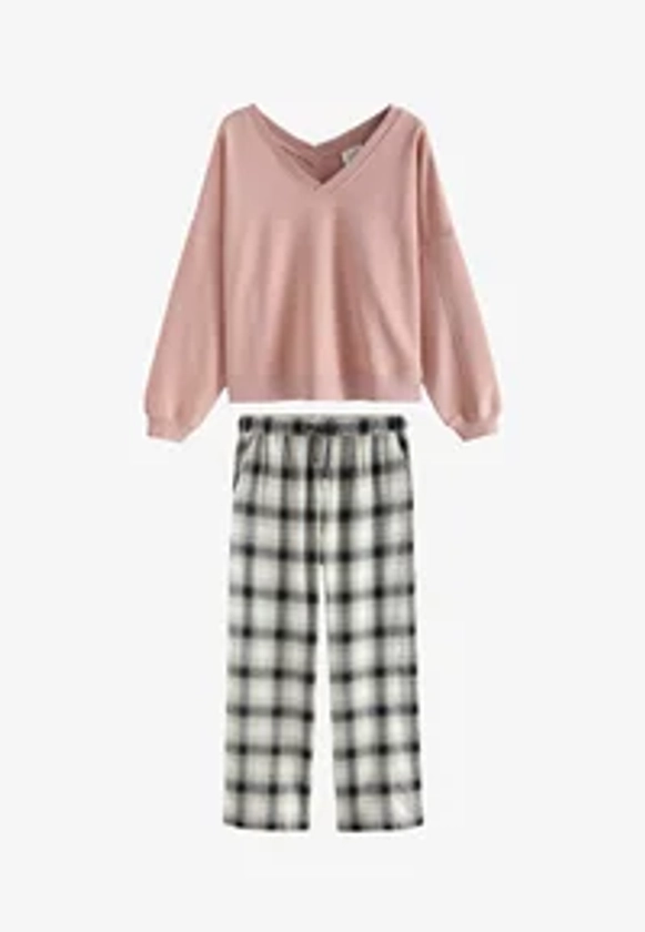 Next REGULAR FIT SET - Pyjama - pink check/rose - ZALANDO.FR