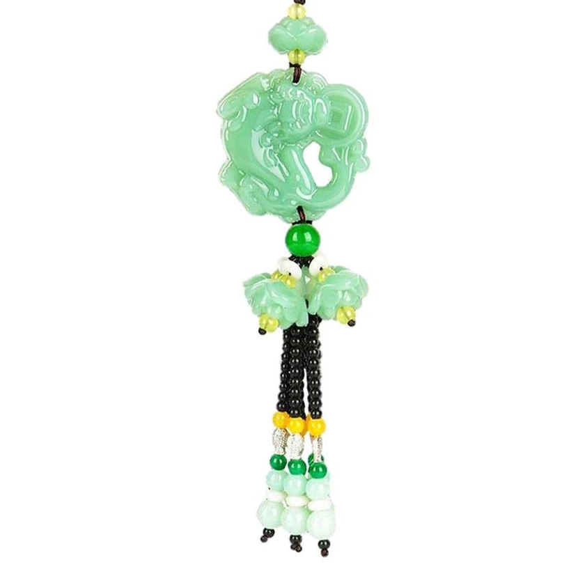 Green Jade Car Hanging Charm - Buddha Power Store