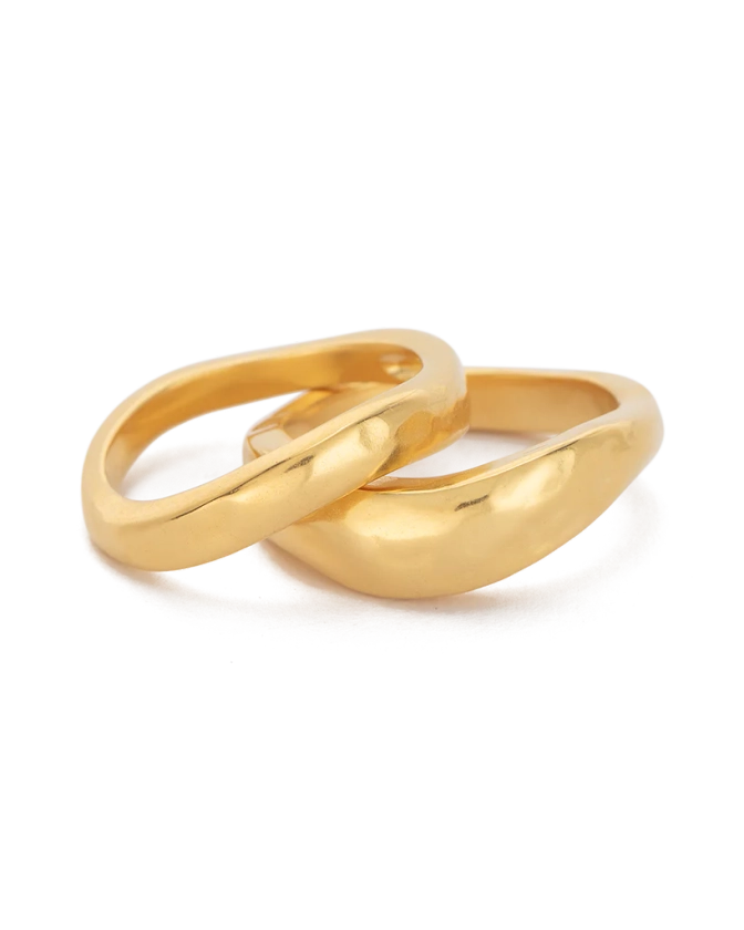ESSENCE STACKING RING SET (18K GOLD PLATED)
