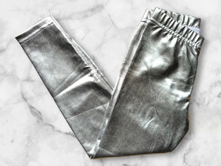 Silver Legging for Girl, Metallic Pant, Lame Pant for Baby, Birthday Gift for Granddaughter, Party Clothes for Toddler, Dance Clothes Tween - Etsy