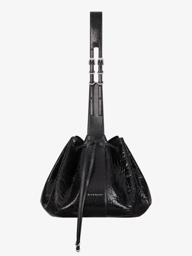 Sac Pumpkin medium en cuir vernis craquelé - noir | GIVENCHY FR