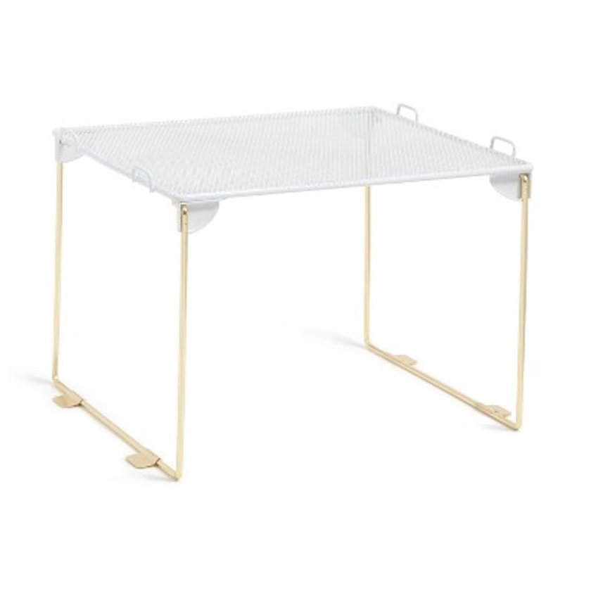 U Brands 8" Mesh Locker Shelf White and Gold