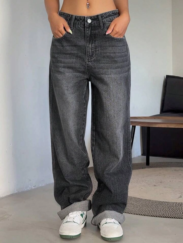 DAZY Slant Pocket Straight Leg Jeans