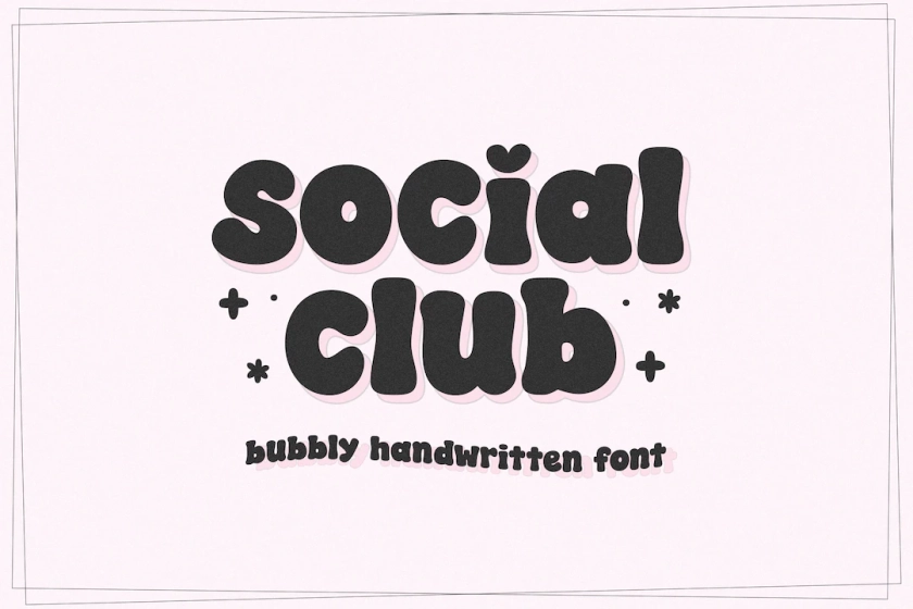 Social Club Font Bubbly Font, Cute Font, Cricut Fonts, Procreate Fonts, Fonts for Cricut, Retro Font, Teacher Fonts, Canva Font - Etsy