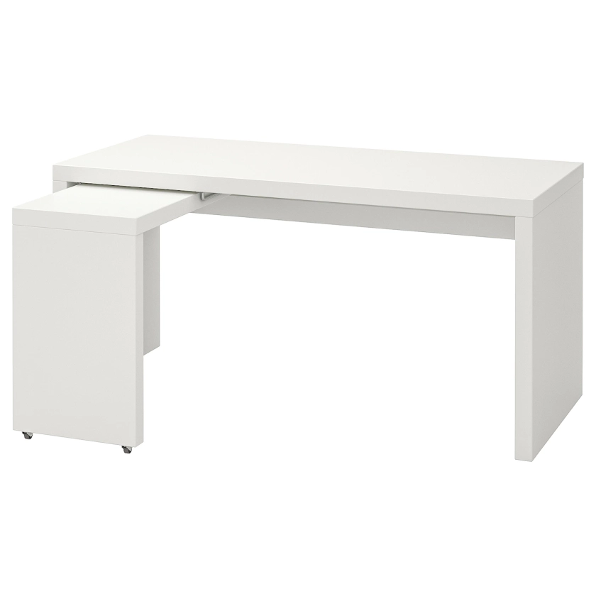 MALM Bureau avec tablette coulissante, blanc, 151x65 cm - IKEA
